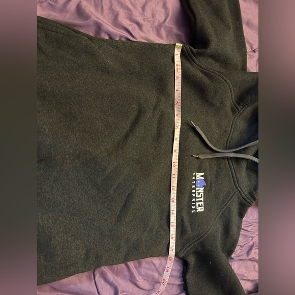 Monster Enterprises black hoodie with a cowl neck size small super cool - Picture 2 of 4